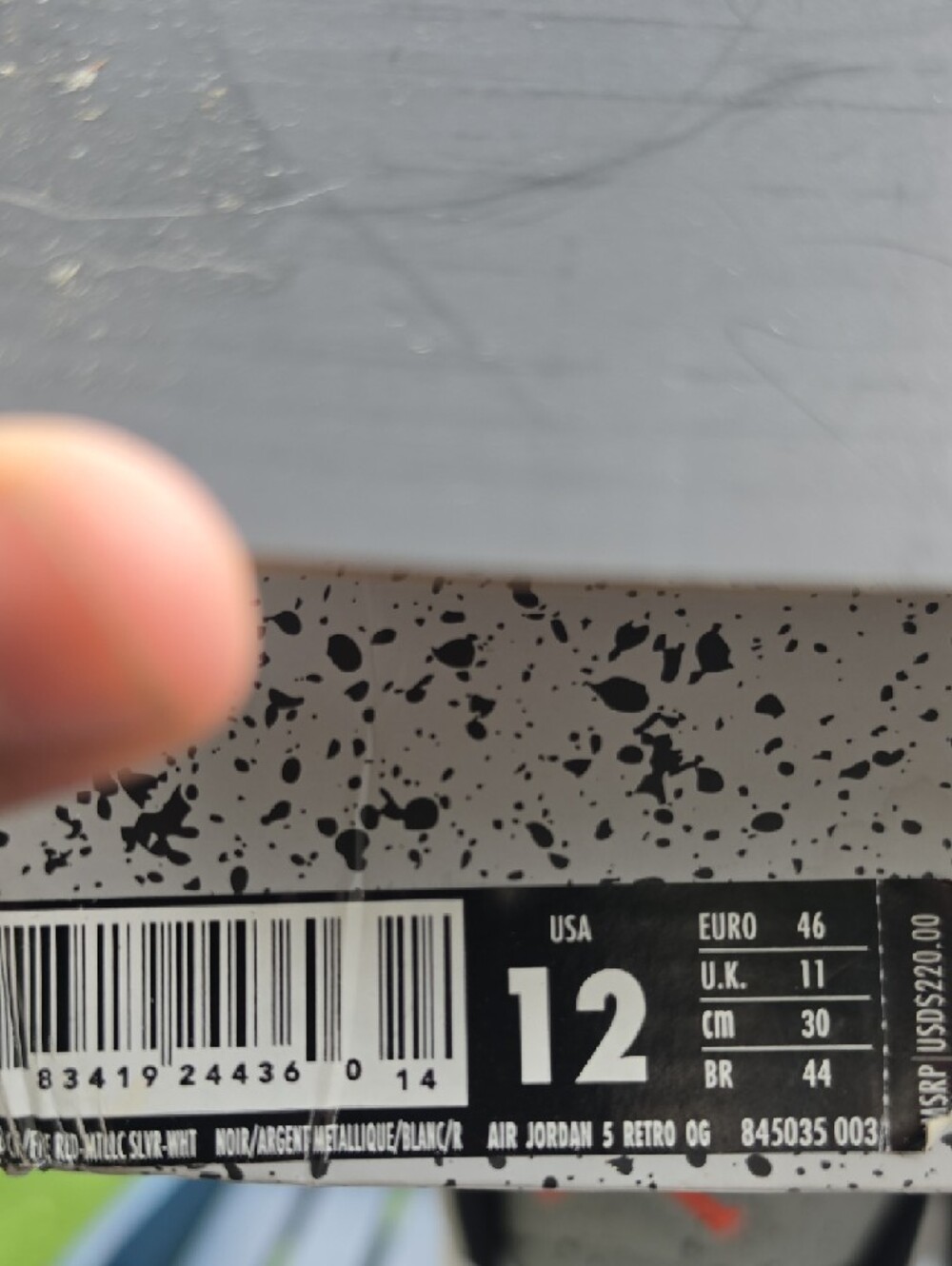 Jordan Retro 4 White and Gray Athletic Sneakers with Orange Jumpman - Picture 2 of 5